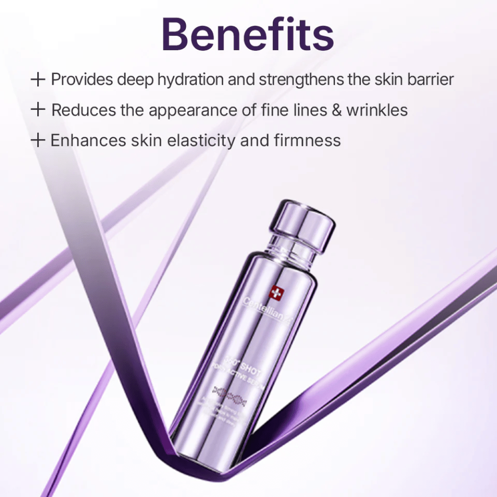 Centellian24 360º Shot PDRN Active Serum – sérum intensément hydratant et raffermissant qui renforce la barrière cutanée, réduit les rides fines et améliore la fermeté et l'éclat de la peau.