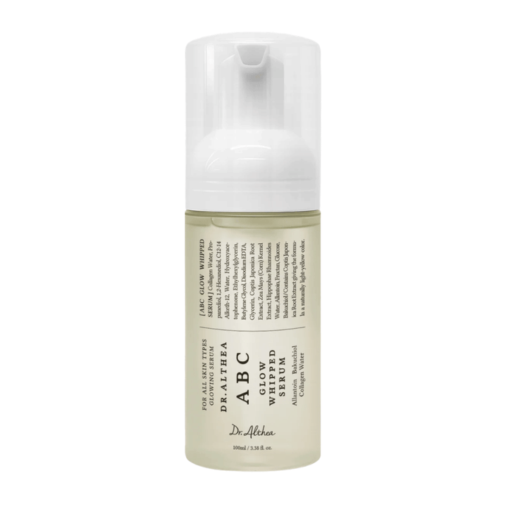 Image – produit détouré (Google Images important)
Dr. Althea ABC Glow Whipped Serum en flacon-pompe avec une texture mousse légère qui hydrate, unifie le teint et apporte de l’éclat.