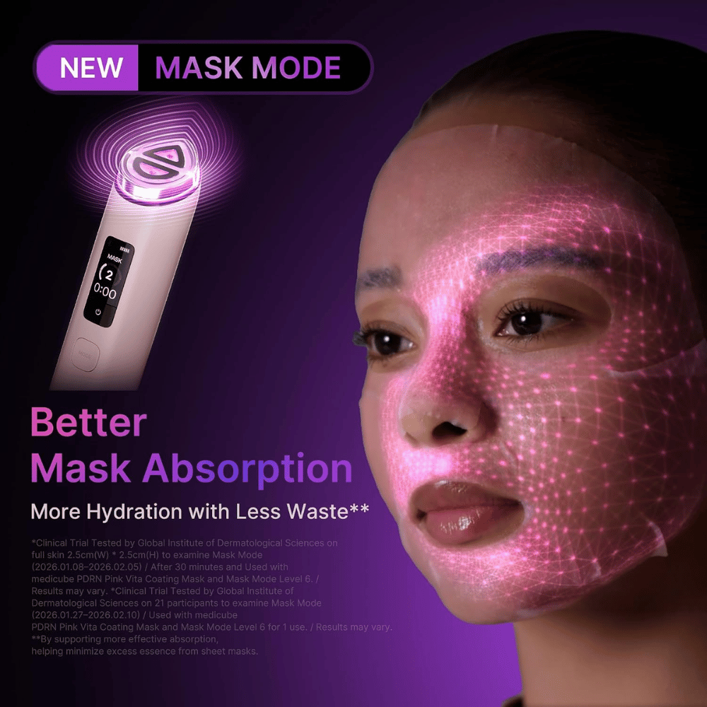 medicube AGE-R Booster Pro X2 Mask Mode pour une meilleure absorption des masques pour le visage et une hydratation accrue