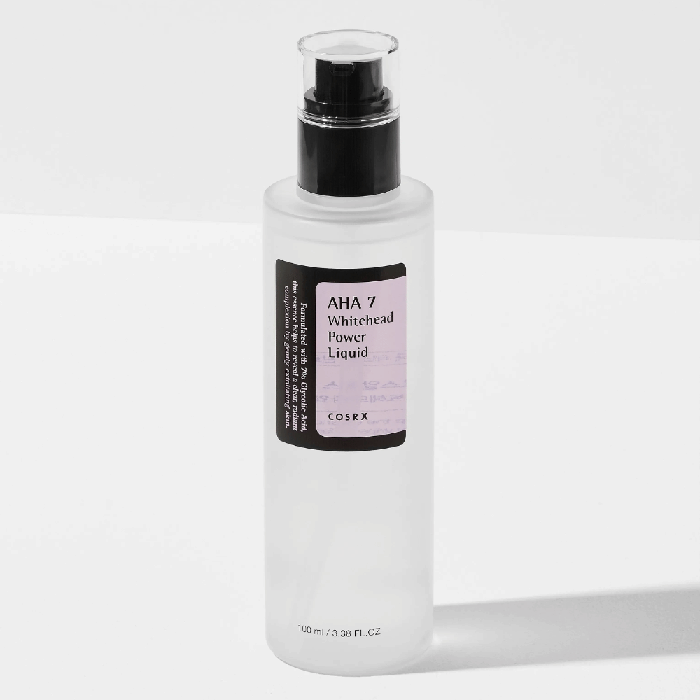 COSRX AHA 7 Whitehead Power Liquid 100 ml, peeling chimique à l'acide glycolique qui exfolie, réduit les points noirs et donne une peau plus claire.