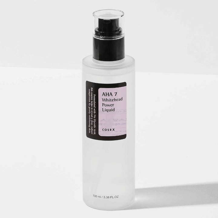 COSRX AHA 7 Whitehead Power Liquid 100 ml, peeling chimique à l'acide glycolique qui exfolie, réduit les points noirs et donne une peau plus claire.