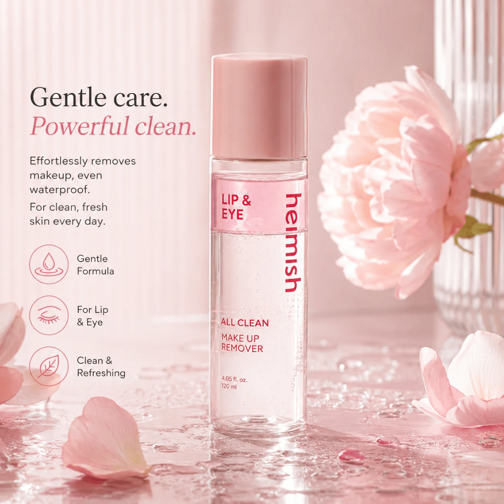 heimish All Clean Makeup Remover pour un démaquillage en douceur des yeux et des lèvres avec formule biphasée