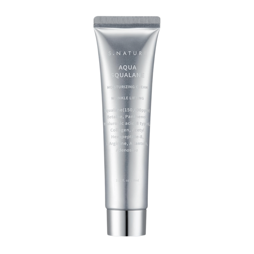 S.NATURE Aqua Squalane Moisturizing Cream 60 ml – crème visage hydratant avec squalane et acide hyaluronique pour une peau douce et hydratée.