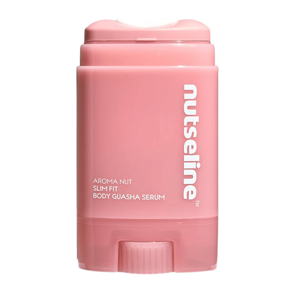 Image produit détourée nette de Nuseline Aroma Nut Slim Fit Body Guasha Serum sur fond clair, avec un accent sur le design de l’emballage.