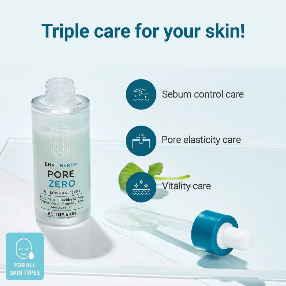 Be The Skin BHA+ Pore Zero Serum avec BHA pour le contrôle du sébum et des pores visiblement réduits