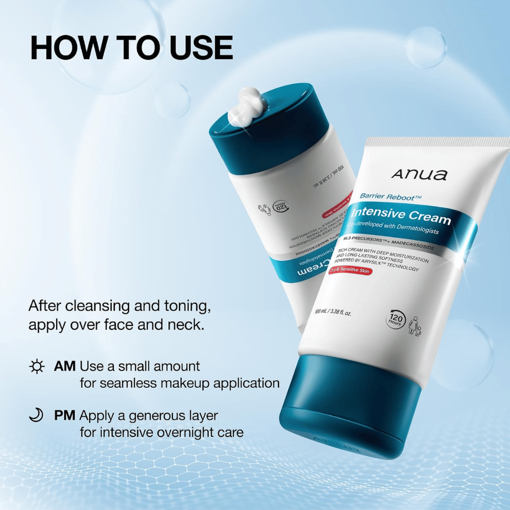 1. Anua Barrier Reboot Intensive Cream 100ml – application de crème visage hydratant matin et soir