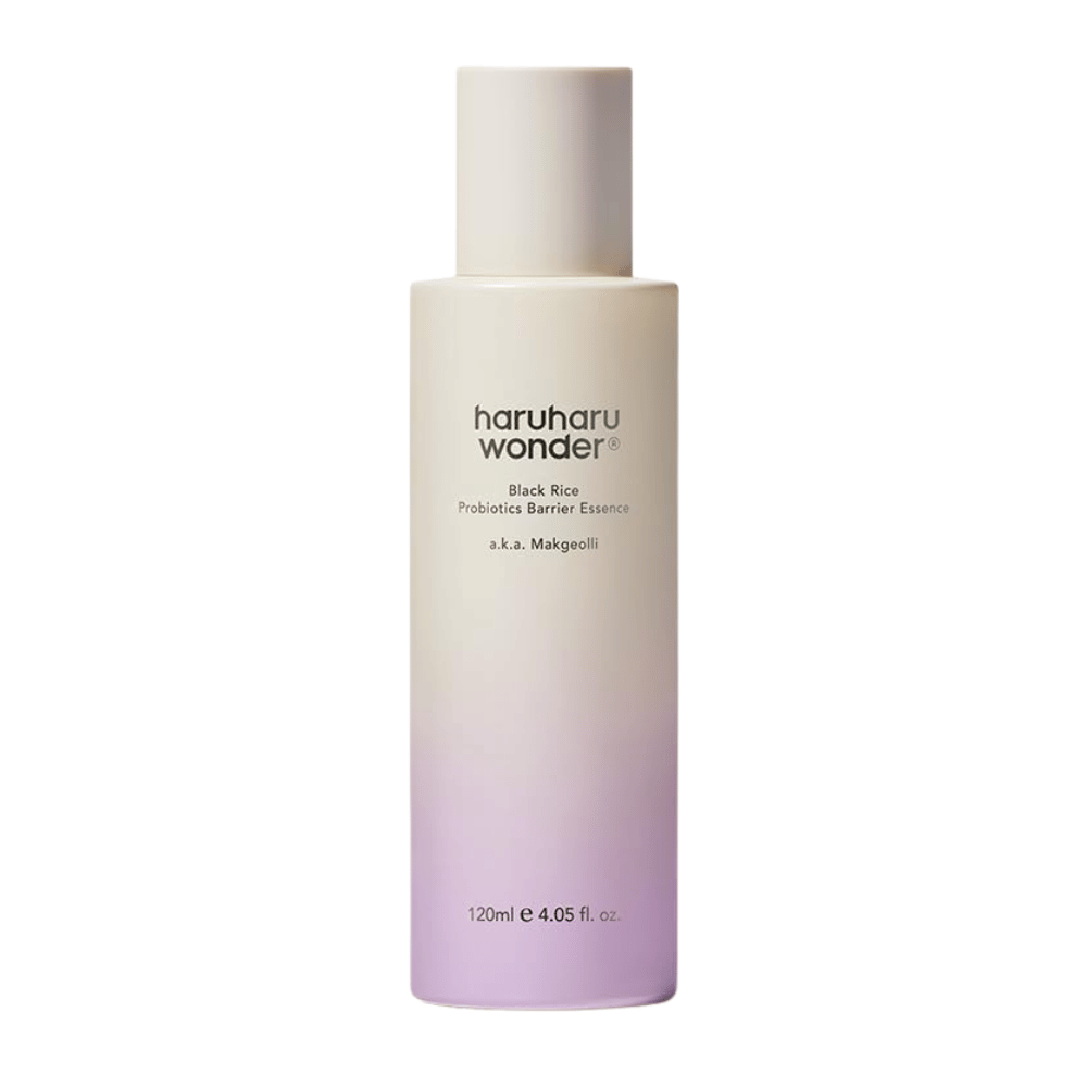 Haruharu Wonder Black Rice Probiotics Barrier Essence 120 ml avec une formule légère qui renforce la peau et procure un éclat naturel