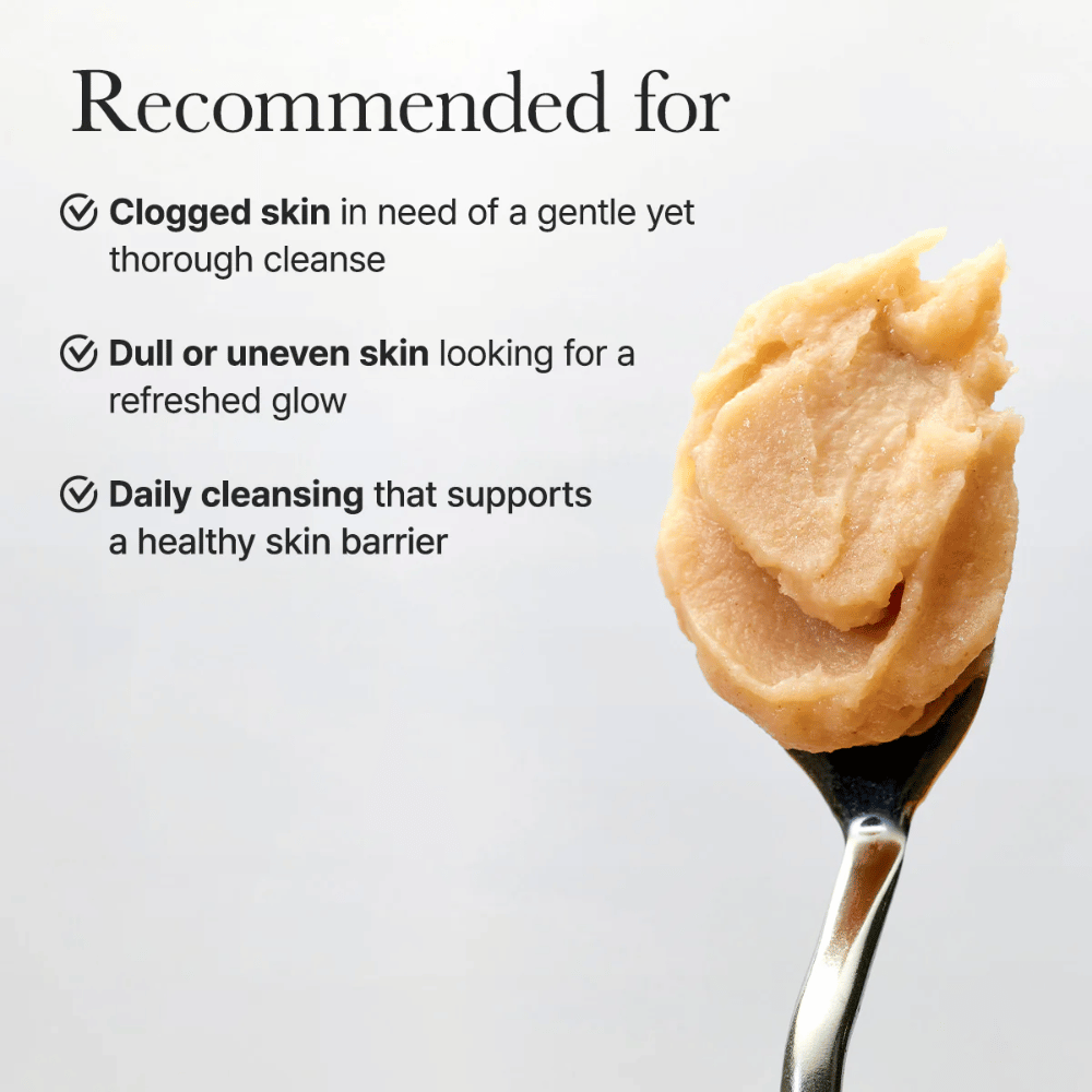 Arencia Calendula Rice Mochi Cleanser est recommandé pour les peaux obstruées, fatiguées ou inégales qui ont besoin d'un nettoyage doux mais efficace.