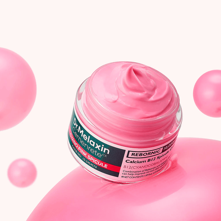 Dr. Melaxin Cemenrete Cyano Pink Spicule Cream avec technologie B12 et spicule qui donne de l'éclat, améliore la texture de la peau et renforce la peau.