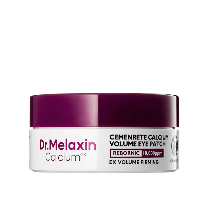 Dr. Melaxin Cemenrete Calcium Volume Eye Patch – patchs pour les yeux en hydrogel volumisants avec calcium et Rebornic 10 000 ppm pour une peau plus ferme et des ridules réduites.
