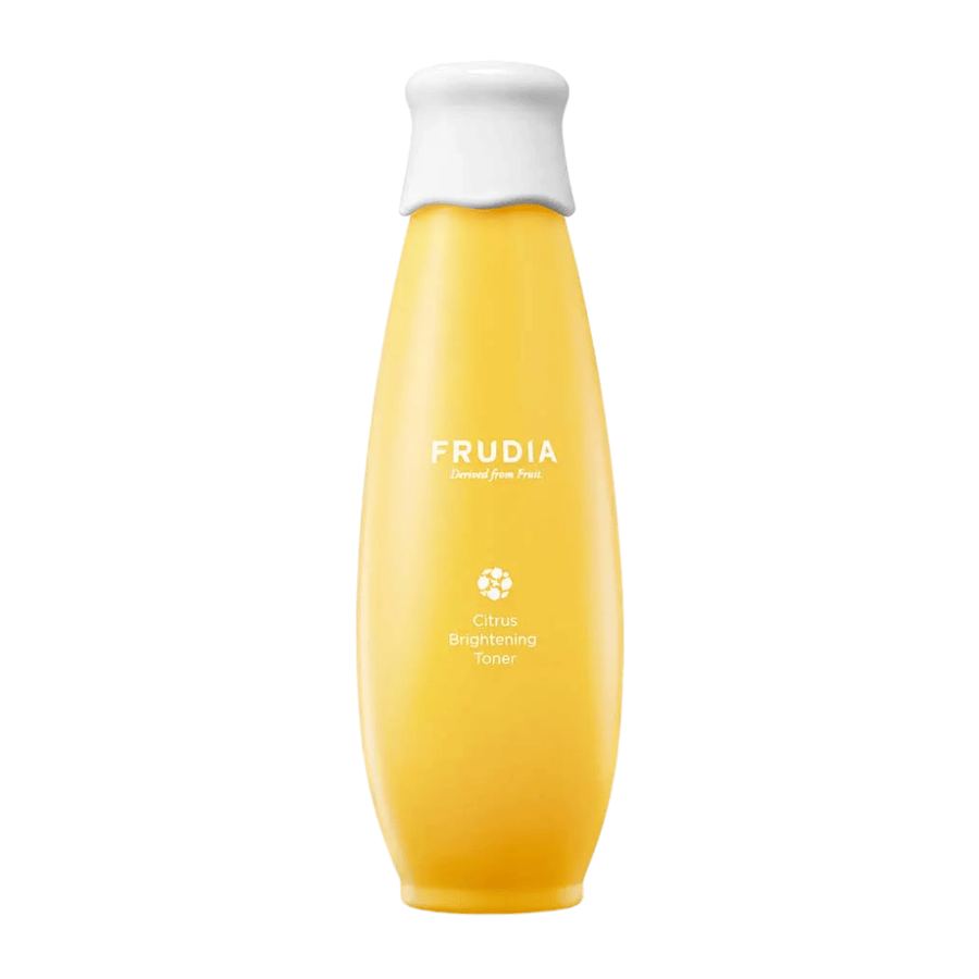 FRUDIA Citrus Brightening Toner 195 ml – lotion tonique coréenne avec agrumes et vitamine C qui éclaircit le teint, hydrate et donne à la peau un éclat frais et uniforme.