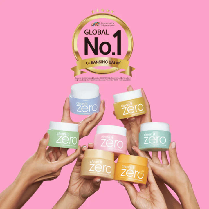 Collection Clean It Zero Cleansing Balm de BANILA CO, baume nettoyant n°1 mondial primé avec plusieurs variantes adaptées à différents types et conditions de peau.