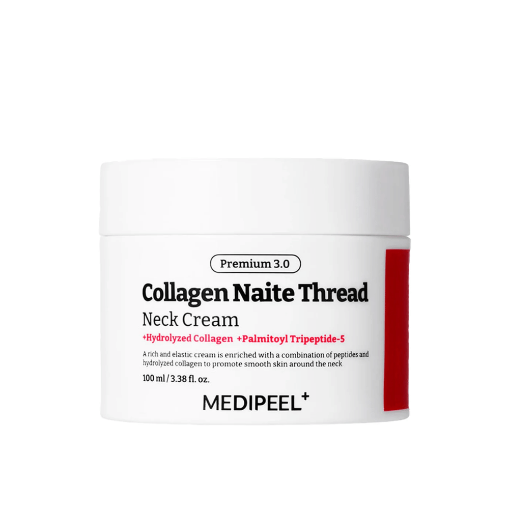 MEDIPEEL Collagen Naite Thread Neck Cream Premium 3.0 100 ml – crème pour le cou coréenne avec collagène et Palmitoyl Tripeptide-5 pour raffermir, anti-âge et améliorer la structure de la peau.