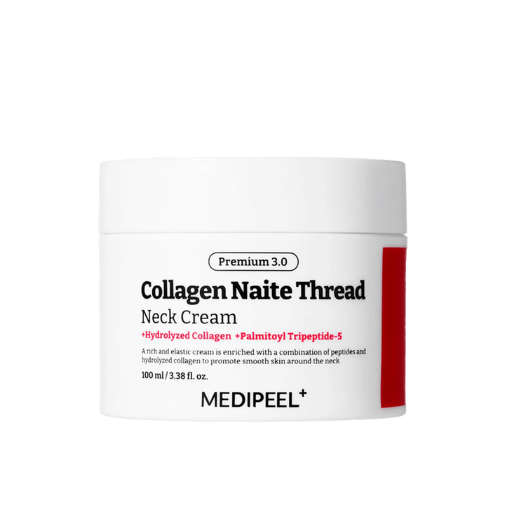 MEDIPEEL Collagen Naite Thread Neck Cream Premium 3.0 100 ml – crème pour le cou coréenne avec collagène et Palmitoyl Tripeptide-5 pour raffermir, anti-âge et améliorer la structure de la peau.