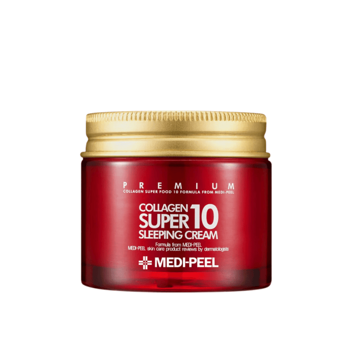 MEDI-PEEL Collagen Super 10 Sleeping Cream – crème de nuit coréenne avec collagène pour peau sèche, mature et fatiguée.