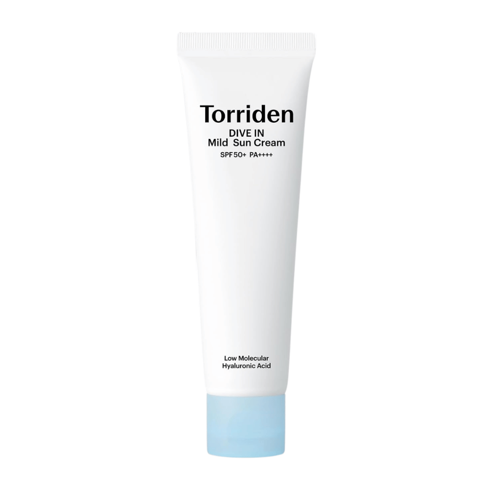Image produit nette de Torriden DIVE-IN Mild Sun Cream sur fond blanc.