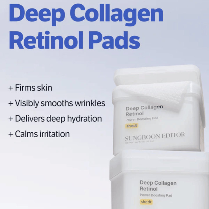 Pads coréens au rétinol avec collagène qui aident à réduire les rides, renforcer la peau et améliorer la texture de la peau