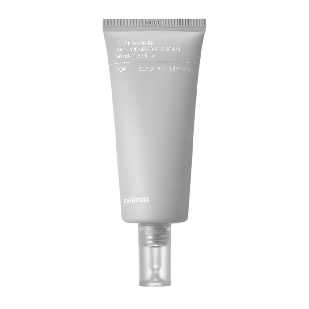 Celimax Dual Barrier Skin Wearable Cream pour la peau sensible et sèche, crème visage hydratante qui renforce la barrière cutanée et réduit les irritations.