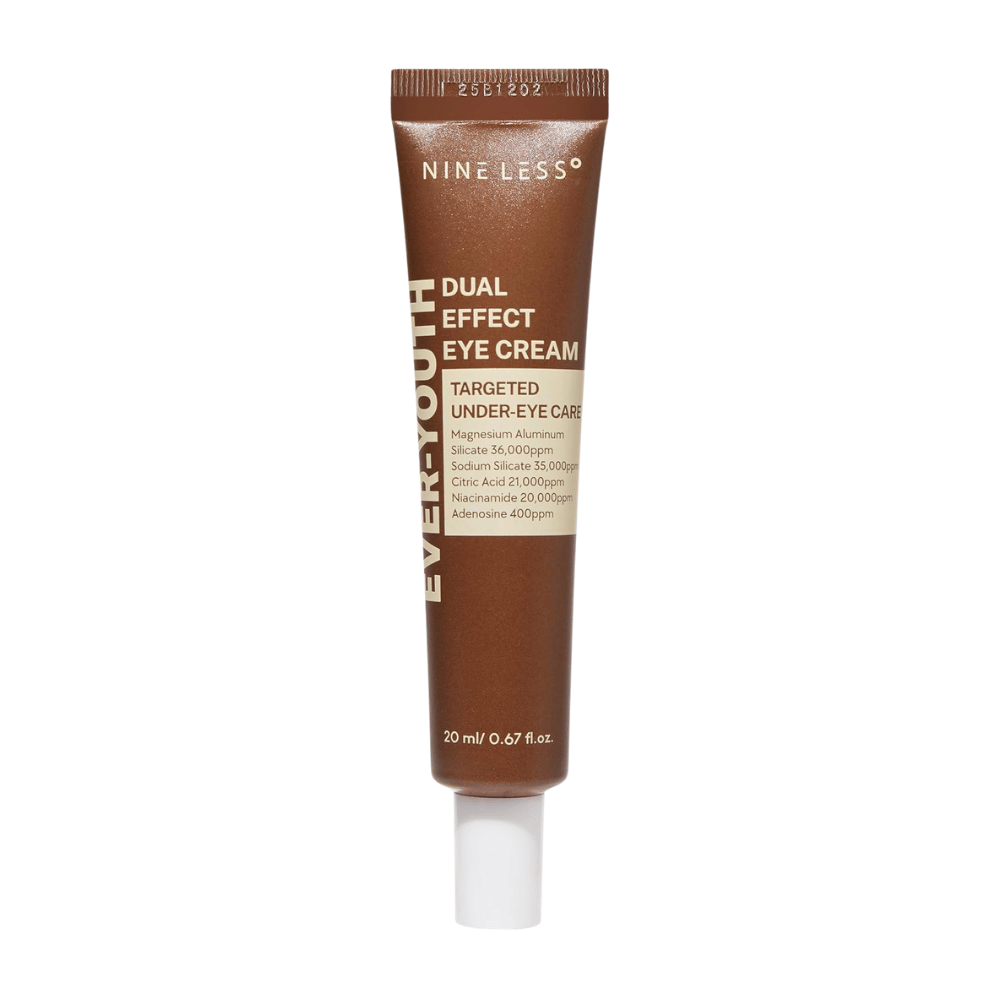 NINE LESS Ever-Youth Dual Effect Eye Cream 20 ml – image produit de crème contour des yeux en tube brun