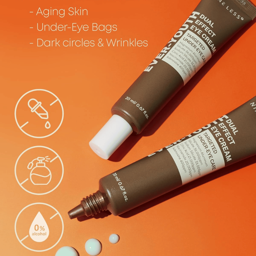 NINE LESS Ever-Youth Dual Effect Eye Cream – crème contour des yeux pour les peaux matures, les cernes, les ridules et les poches sous les yeux