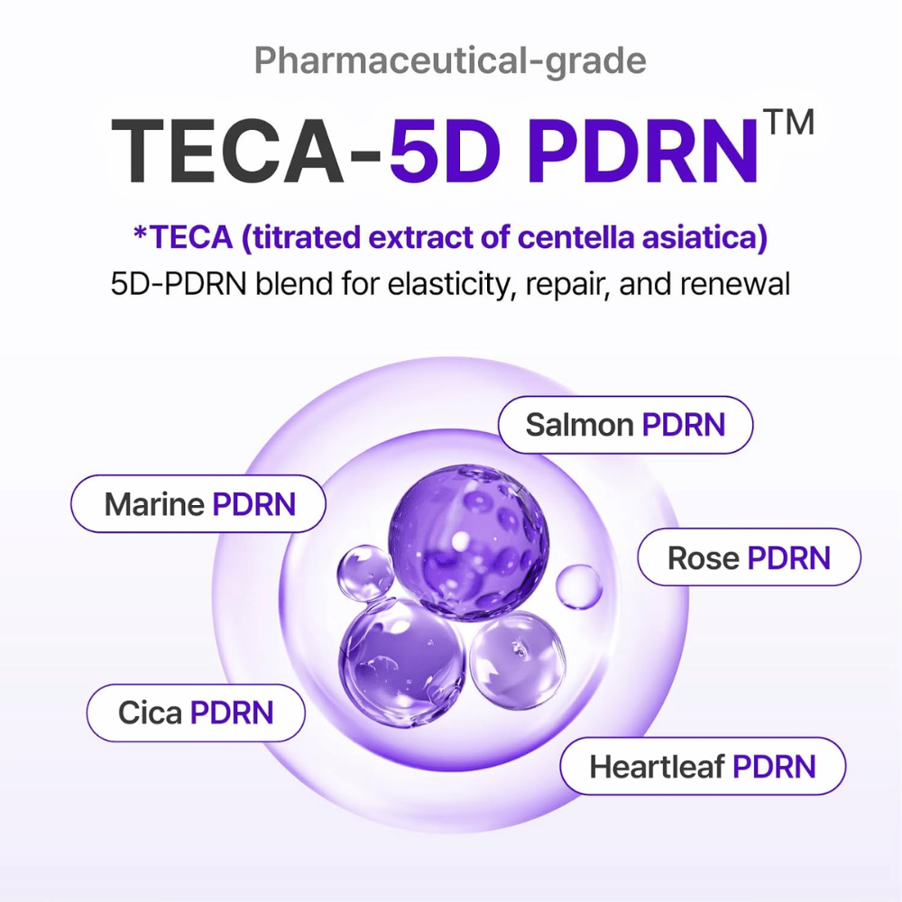 Centellian24 TECA-5D PDRN soin de la peau avec extrait de centella asiatica qui favorise la réparation cutanée, l’éclat et la fermeté pour une texture de peau plus uniforme