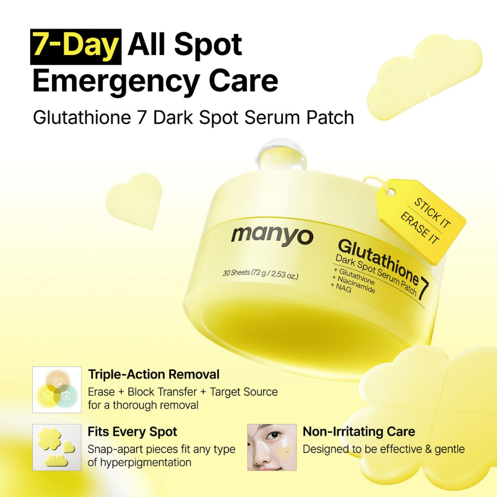 Ma:nyo Glutathione 7 Dark Spot Serum Patch traitement localisé pour un soin rapide des taches pigmentaires, des marques post-acné et de l'hyperpigmentation