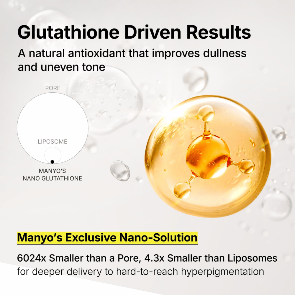 Ma:nyo Glutathione 7 Dark Spot Serum Patch avec du nano-glutathion pour un traitement en profondeur des taches brunes et du teint irrégulier
