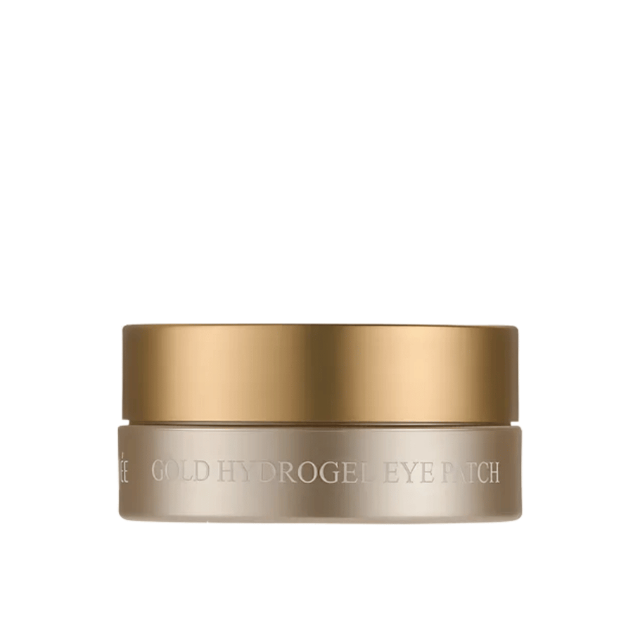 Image produit détourée de PETITFEE Gold Hydrogel Eye Patch dans un élégant pot doré sur fond clair. Le design donne une impression exclusive et luxueuse.