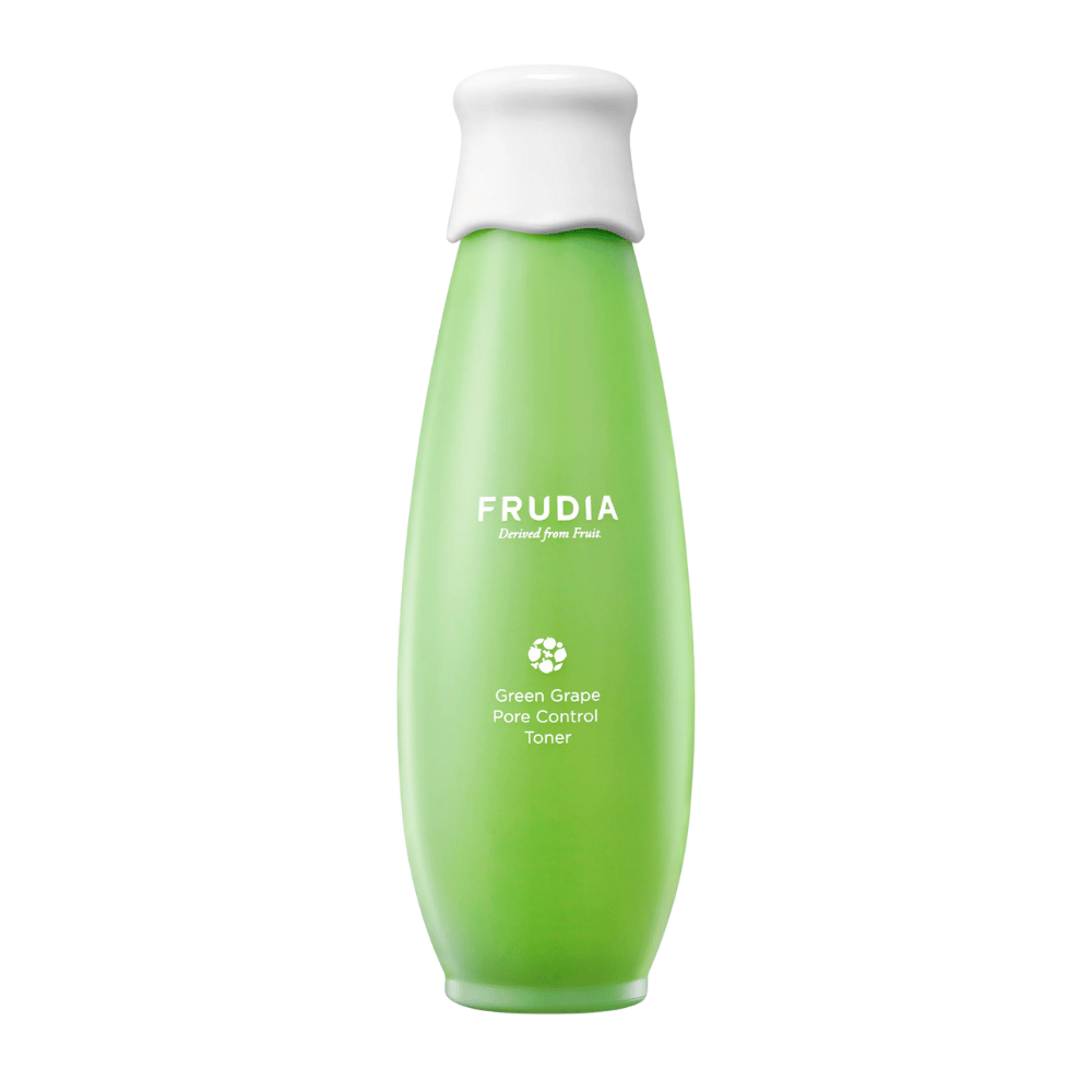 Frudia Green Grape Pore Control Toner – tonique coréen avec extrait de raisin vert qui équilibre la peau grasse, minimise les pores et donne un teint frais, hydraté et clair.