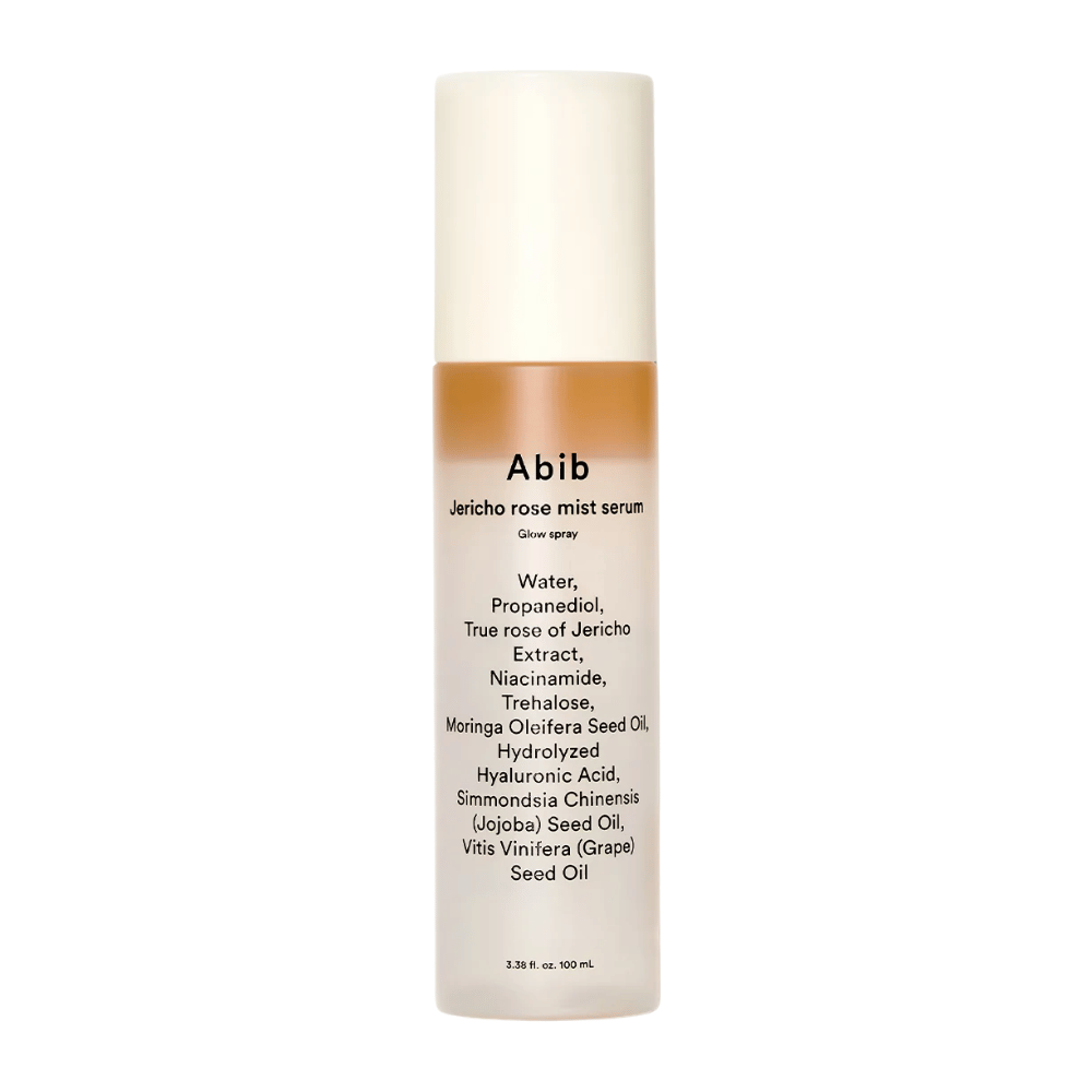 Image du produit sur Abib Jericho Rose Mist Serum 100 ml. Spray hydratant pour le visage avec acide hyaluronique et rose de Jéricho.