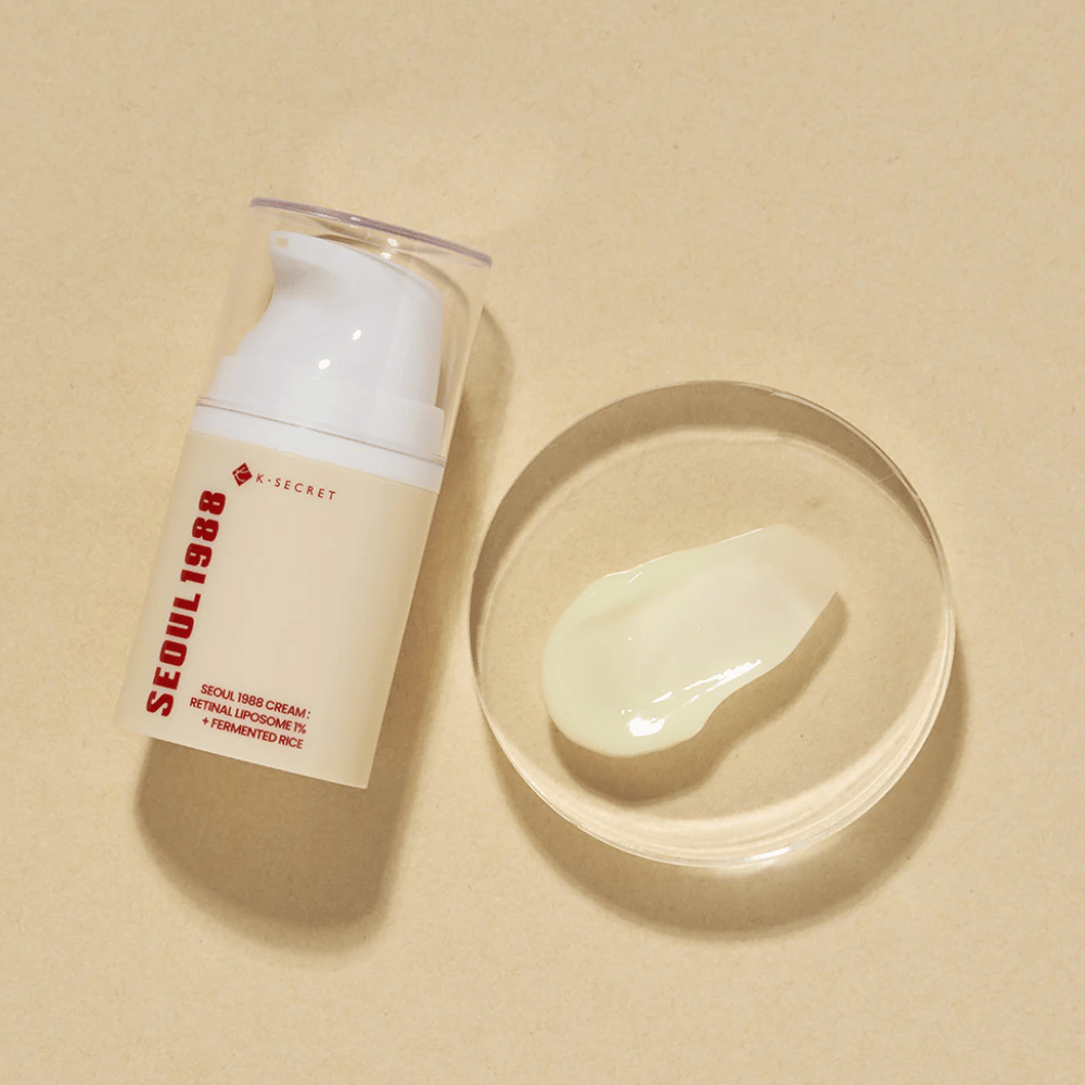 Image du produit montrant le contenu pour SEOUL 1988 Cream : Retinal Liposome 1% + Fermented Rice 50ml