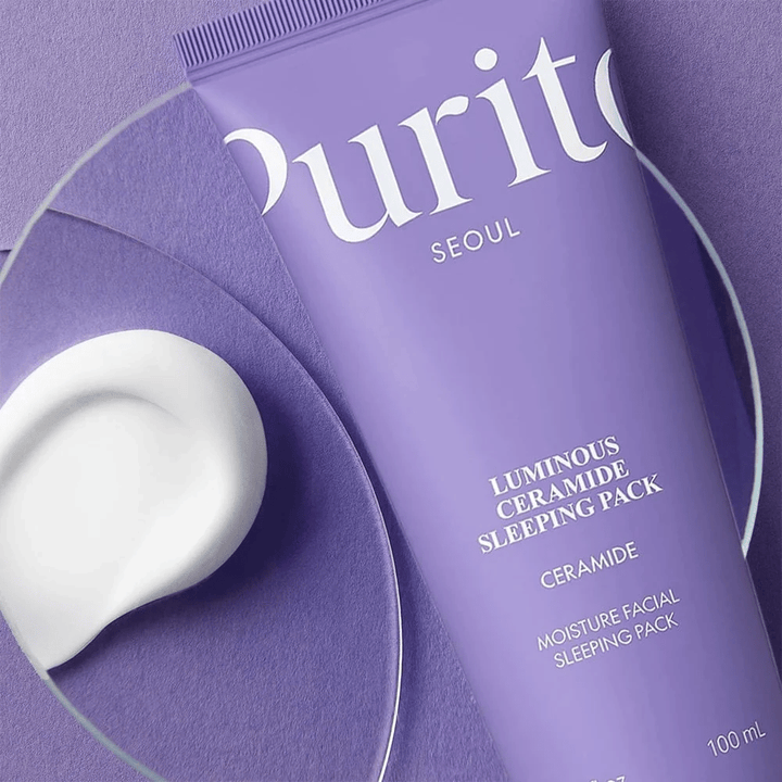 Purito Luminous Ceramide Sleeping Pack 100 ml – pack de sommeil à la céramide avec une texture crémeuse pour la peau sèche et déshydratée