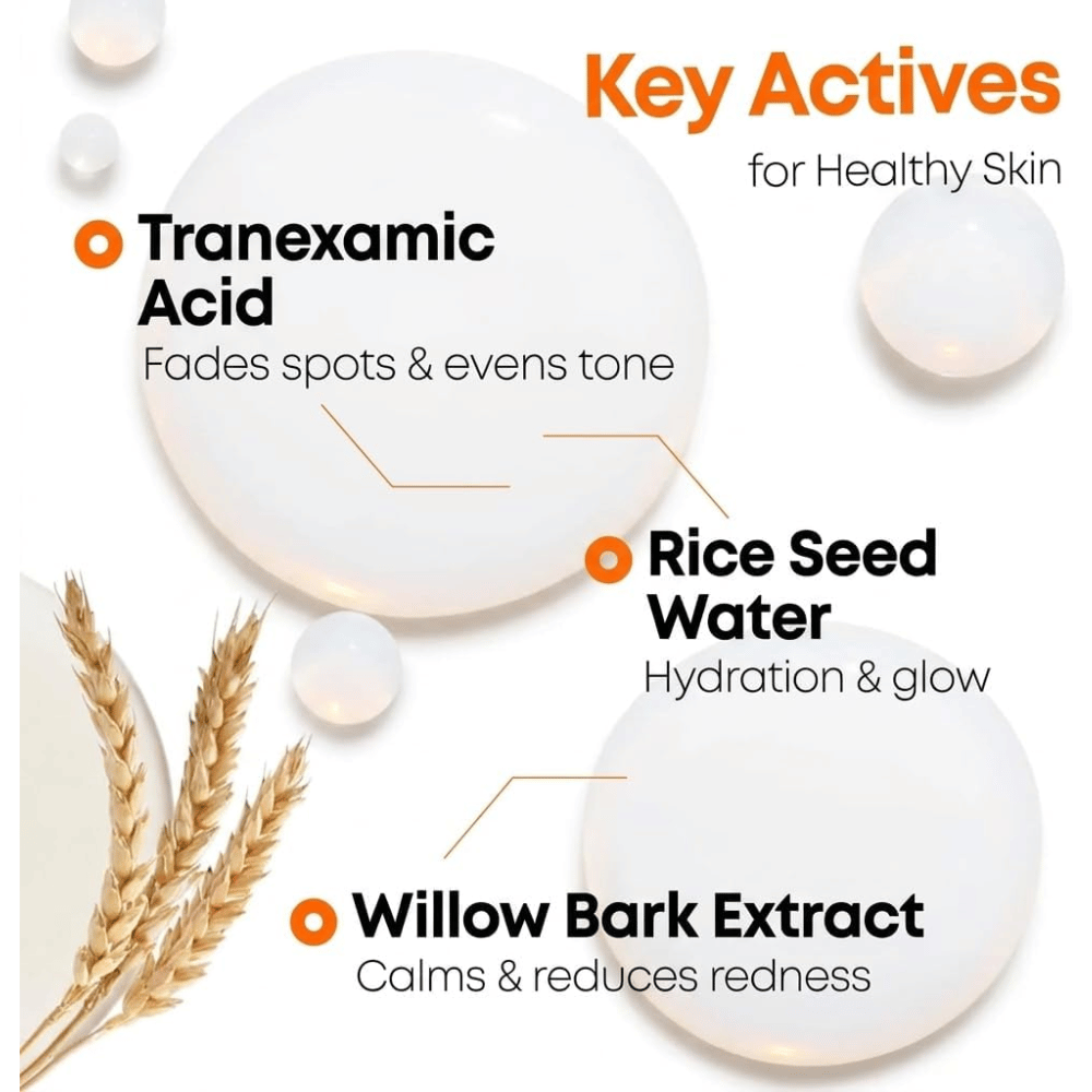 4. NINE LESS MELA-PRO Rice & TXA Toner – ingrédients essentiels comme l’acide tranexamique, l’extrait de riz et l’extrait d’écorce de saule pour un teint plus uniforme et éclatant