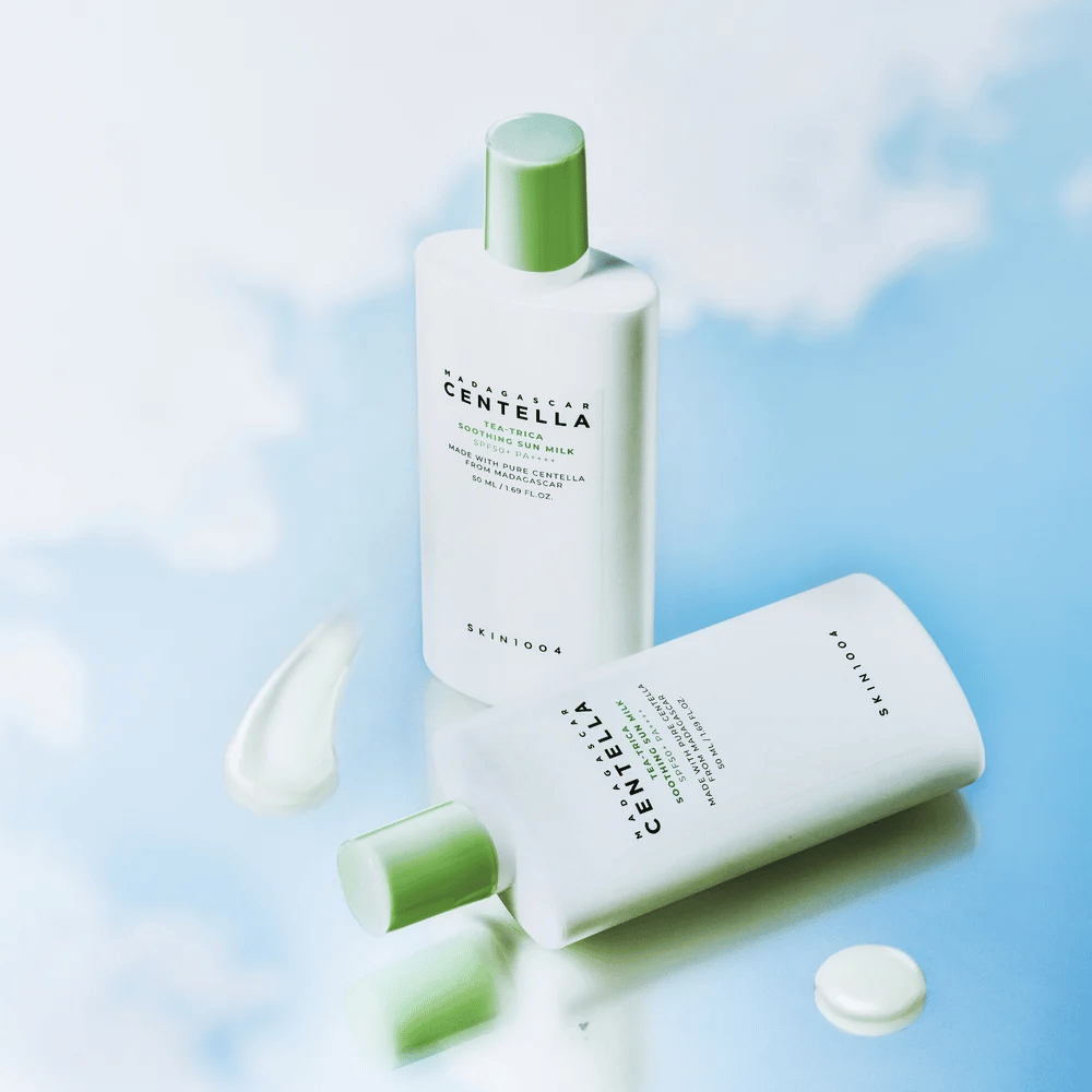 SKIN1004 Madagascar Centella Tea-Trica Soothing Sun Milk SPF50+ PA++++ crème solaire chimique hydratant pour le visage