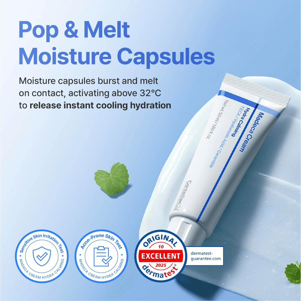 1. Centellian24 Madeca Cream Hydra Calming – crème visage hydratante avec capsules d’hydratation rafraîchissantes pour peau sensible