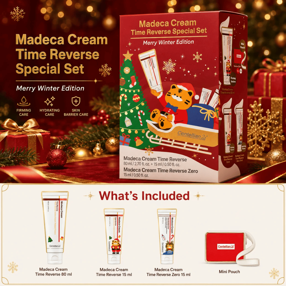 2. Centellian24 Madeca Cream Time Reverse Special Set Merry Winter Edition – coffret cadeau avec trois crèmes pour le visage et un mini-sac