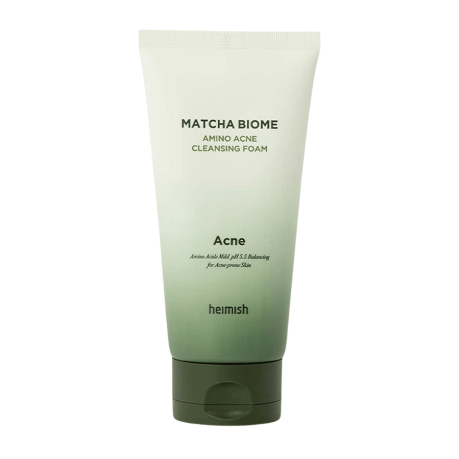 Heimish Matcha Biome Amino Acne Cleansing Foam – nettoyant pour le visage coréen pour les peaux sujettes à l'acné et sensibles avec matcha et acides aminés