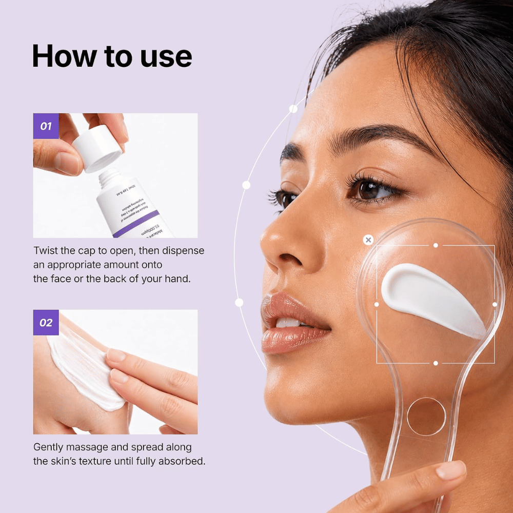 1. Genabelle Melacare Intensive Cream – application de crème visage pour un teint plus uniforme et une visibilité réduite des taches pigmentaires