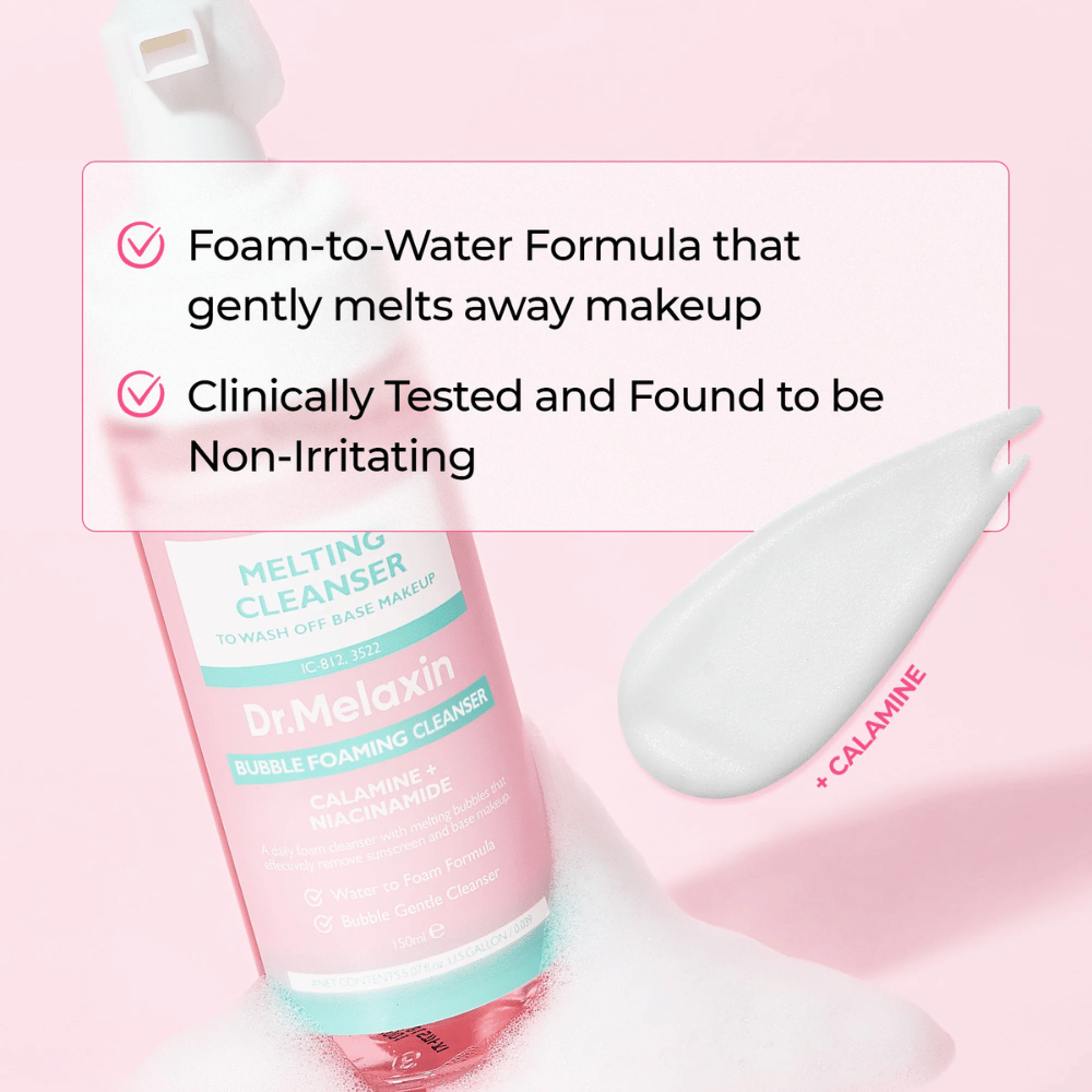 Formule de mousse à eau dans Dr. Melaxin Melting Cleanser qui élimine efficacement le maquillage et les impuretés