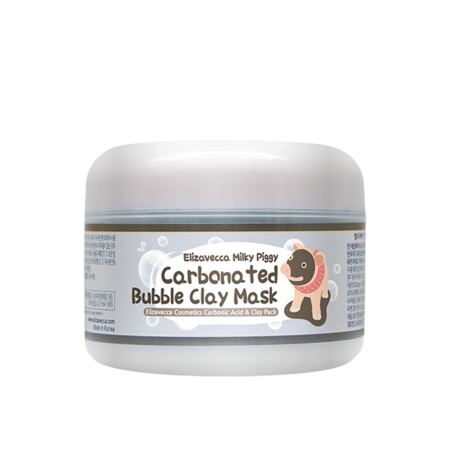 Elizavecca Milky Piggy Carbonated Bubble Clay Mask en pot – masque à l'argile effervescent qui mousse sur la peau et aide à nettoyer les pores en profondeur.