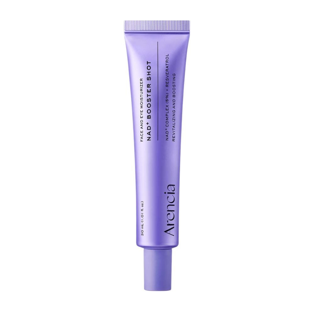 Arencia NAD+ Booster Shot 30 ml – crème visage coréen avec complexe NAD+ et resvératrol pour la fermeté, l’hydratation et l’éclat.