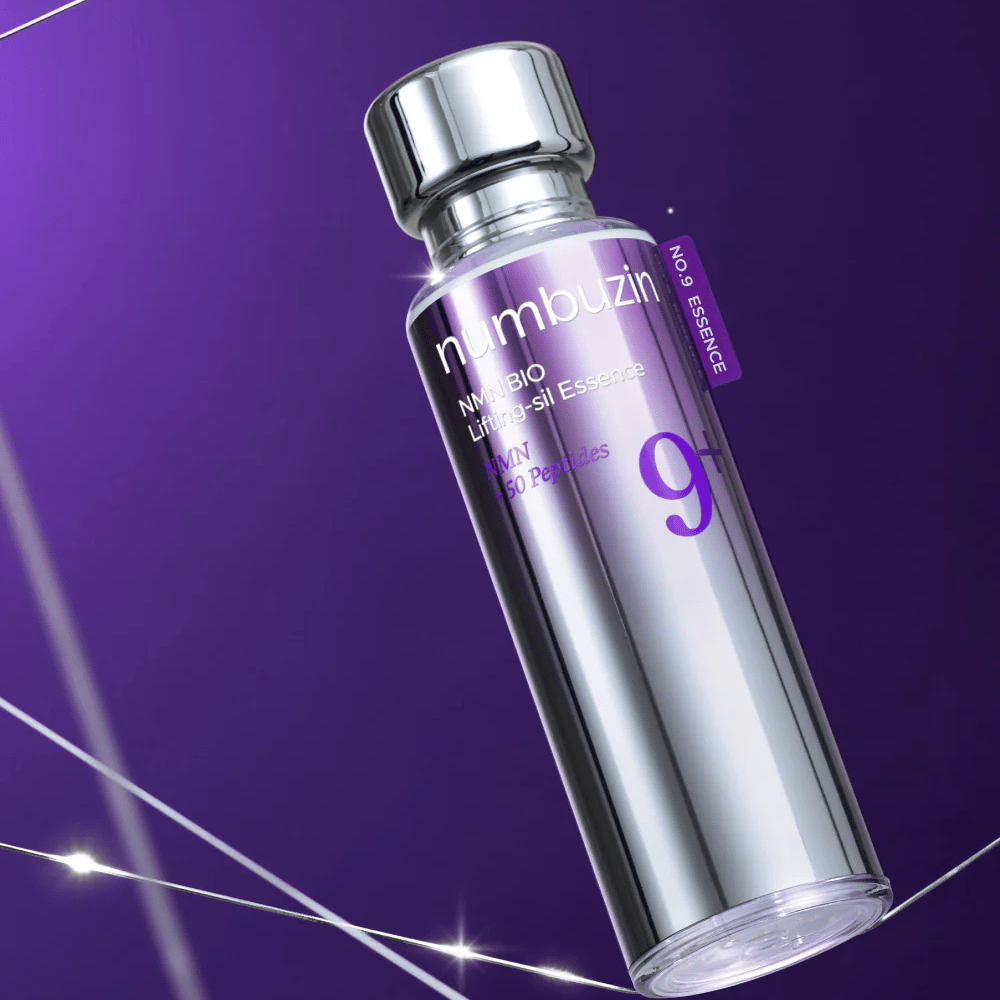 Numbuzin No.9 NAD+ Bio Lifting-sil Essence – essence anti-âge luxueuse avec 50 peptides et NAD+ pour une peau plus ferme et plus jeune.