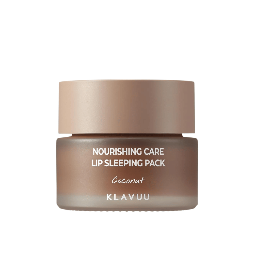 KLAVUU Nourishing Care Lip Sleeping Pack Coconut – masque nourrissant pour les lèvres à la noix de coco qui hydrate intensément et soigne les lèvres sèches pendant la nuit.