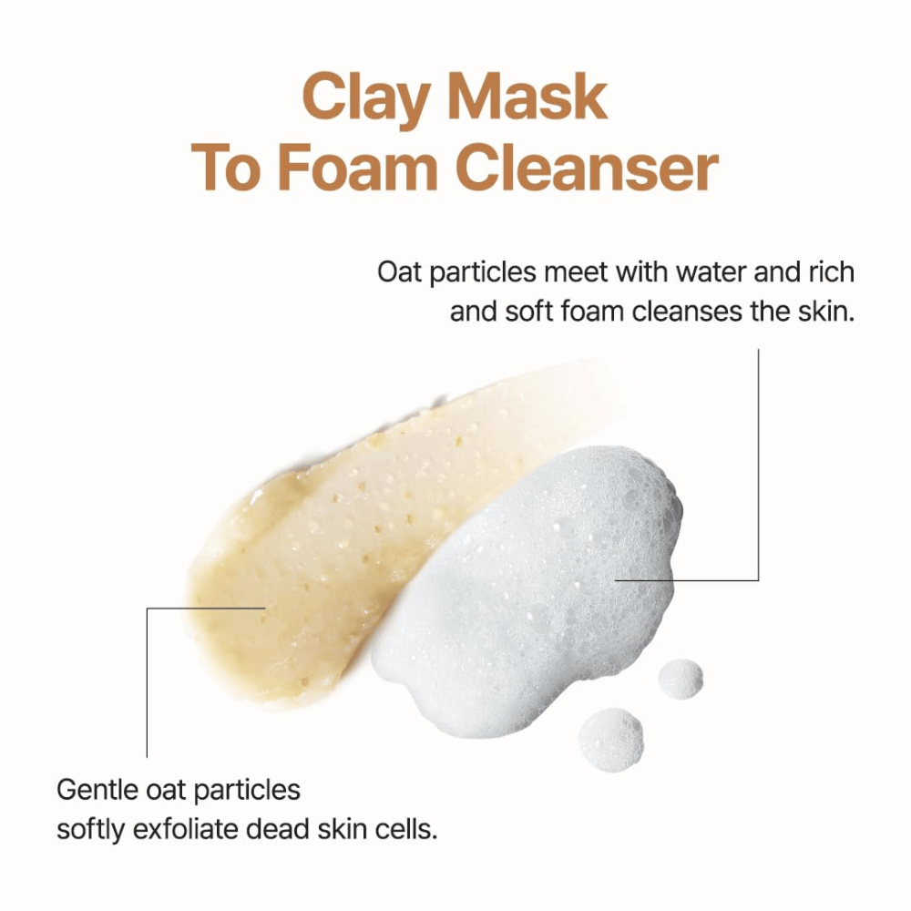 Purito SEOUL Oat In Gentle Exfoliating Face Cleanser – nettoyant facial exfoliant doux avec avoine qui se transforme de crème en mousse douce