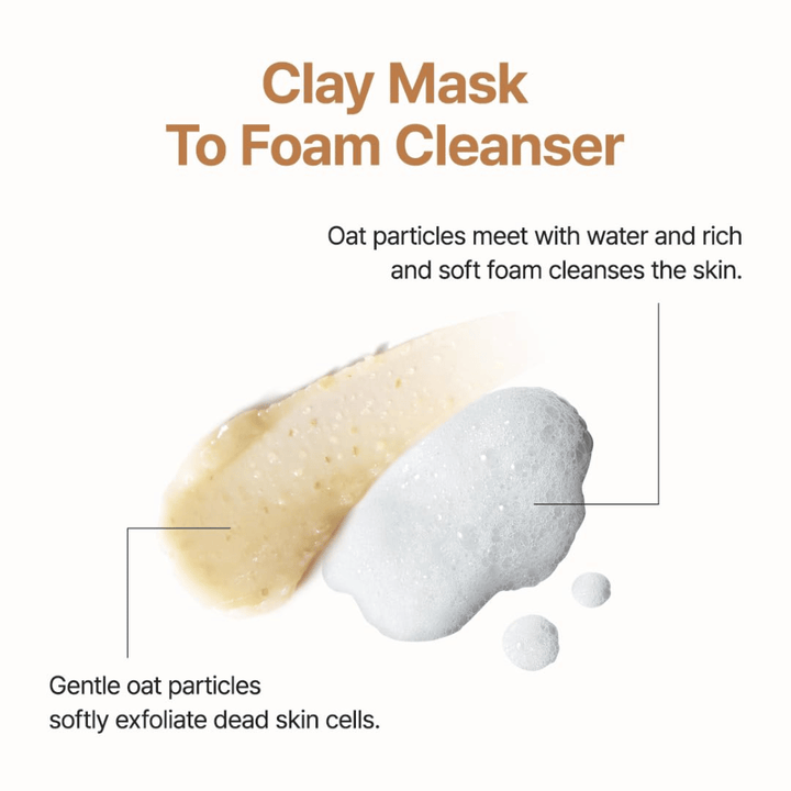 Purito SEOUL Oat In Gentle Exfoliating Face Cleanser – nettoyant facial exfoliant doux avec avoine qui se transforme de crème en mousse douce