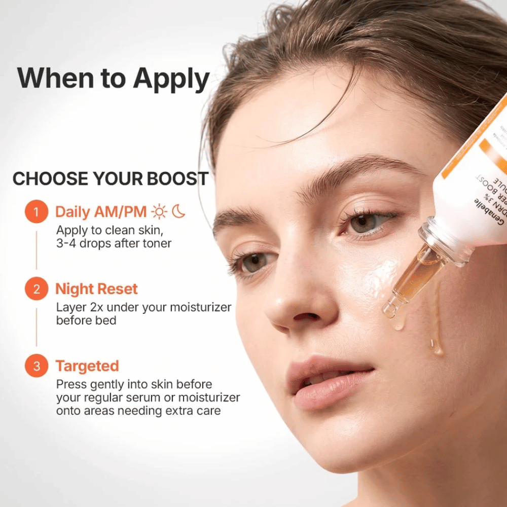 Genabelle PDRN 3% Hyper Boost Ampoule s’applique sur la peau pour un soin intensif de la barrière cutanée