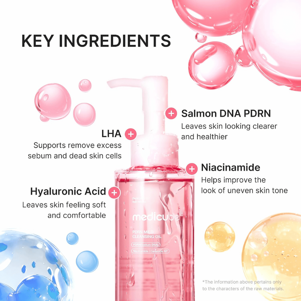 3. Medicube PDRN Mild Cleansing Oil – avec PDRN, LHA, niacinamide et acide hyaluronique pour le nettoyage et le soin de la peau