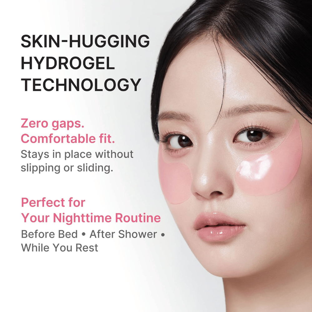 2. Medicube PDRN Pink Caffeine Collagen Eye Patch – patchs hydrogel roses pour les yeux qui tiennent confortablement sous les yeux