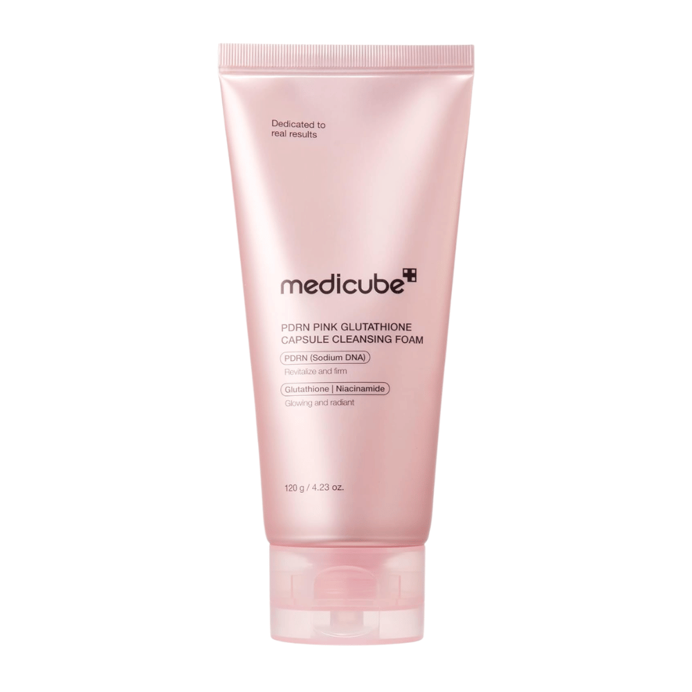 Medicube PDRN Pink Glutathione Capsule Cleansing Foam mousse nettoyante de 120 g avec PDRN, glutathion et niacinamide pour une peau éclatante