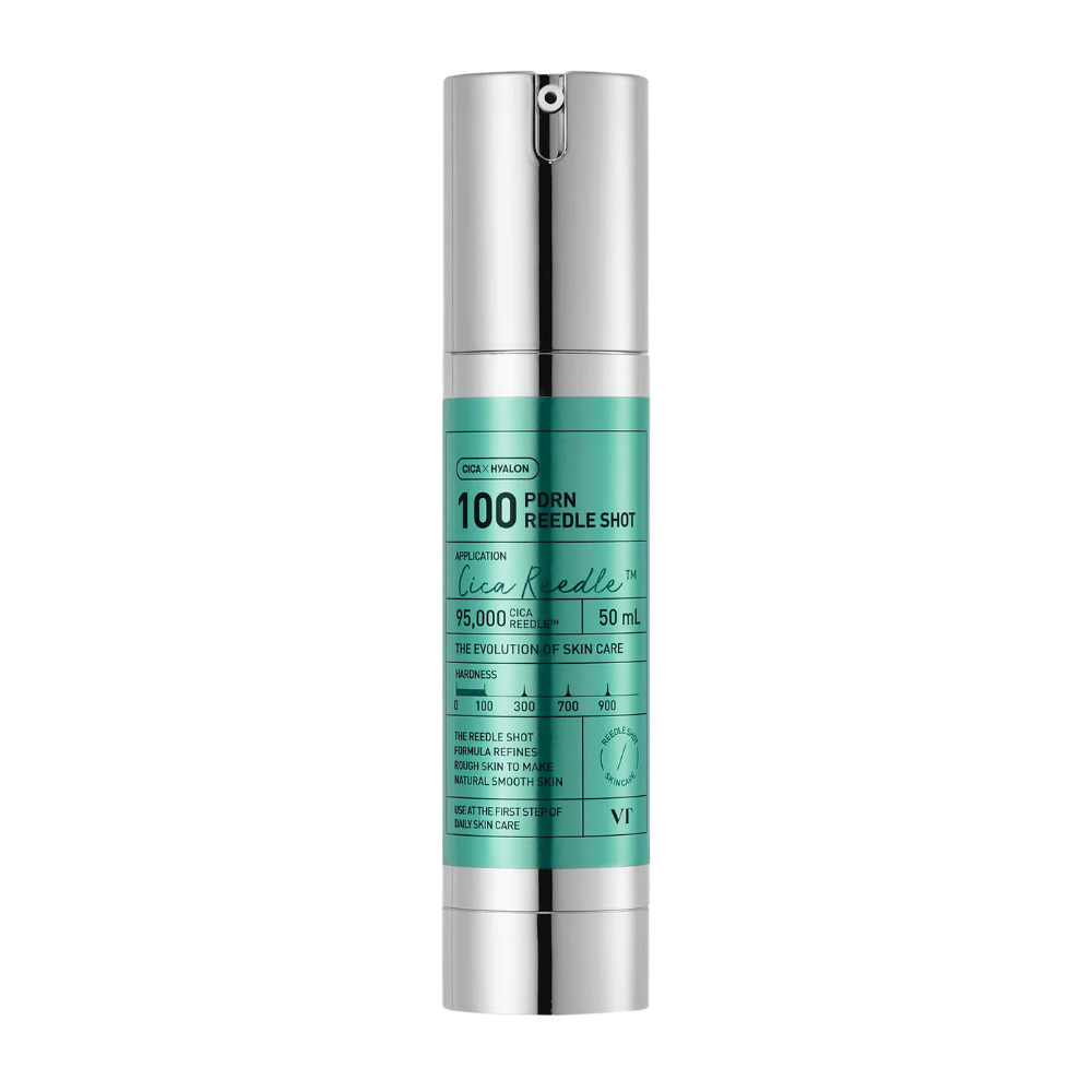 VT Cosmetics PDRN Reedle Shot 100 flacon au design minimaliste et à la formule active pour améliorer la texture de la peau, l’éclat et l’élasticité